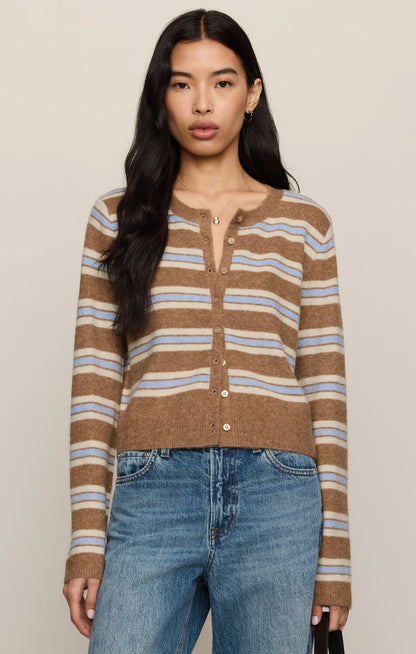 Medina Stripe Cardigan - Golden Caramel