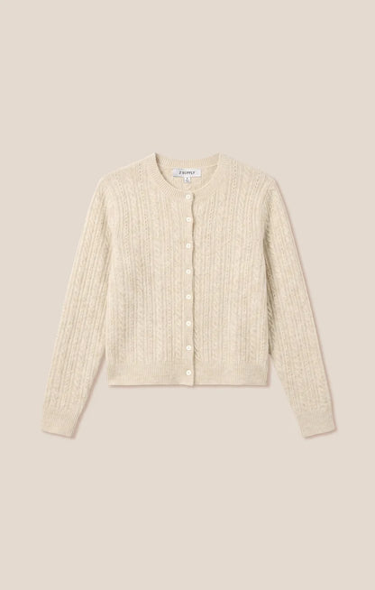 Medina Cable Pointelle Cardigan - Cloud