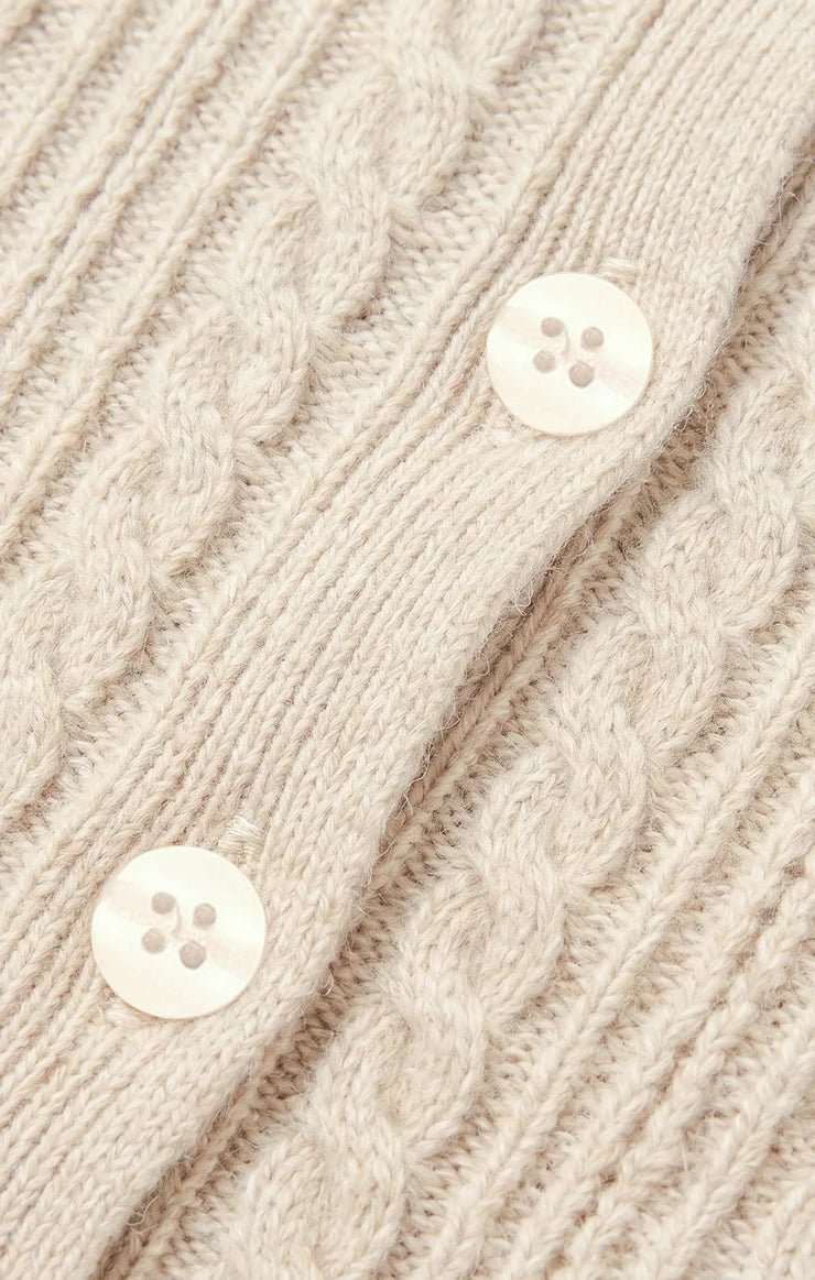 Medina Cable Pointelle Cardigan - Cloud