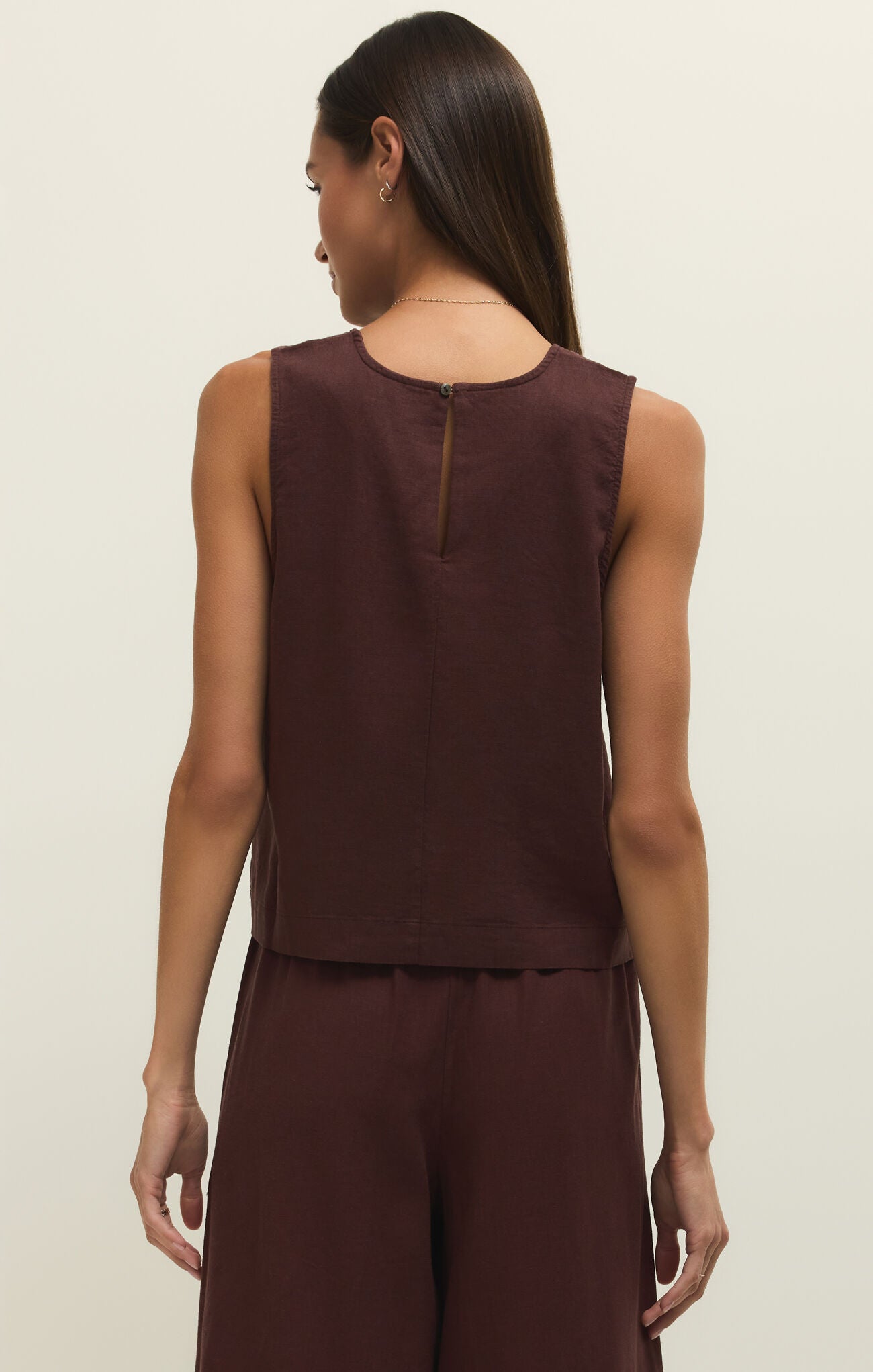 Sloane Linen Top - Chocolate Cherry Top Z Supply