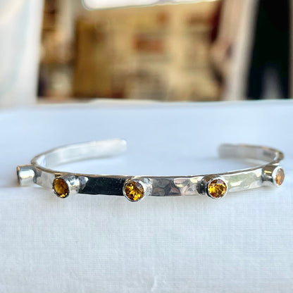 4mm 5 Citrine Stone Cuff Cuffs Richard Schmidt Default Title