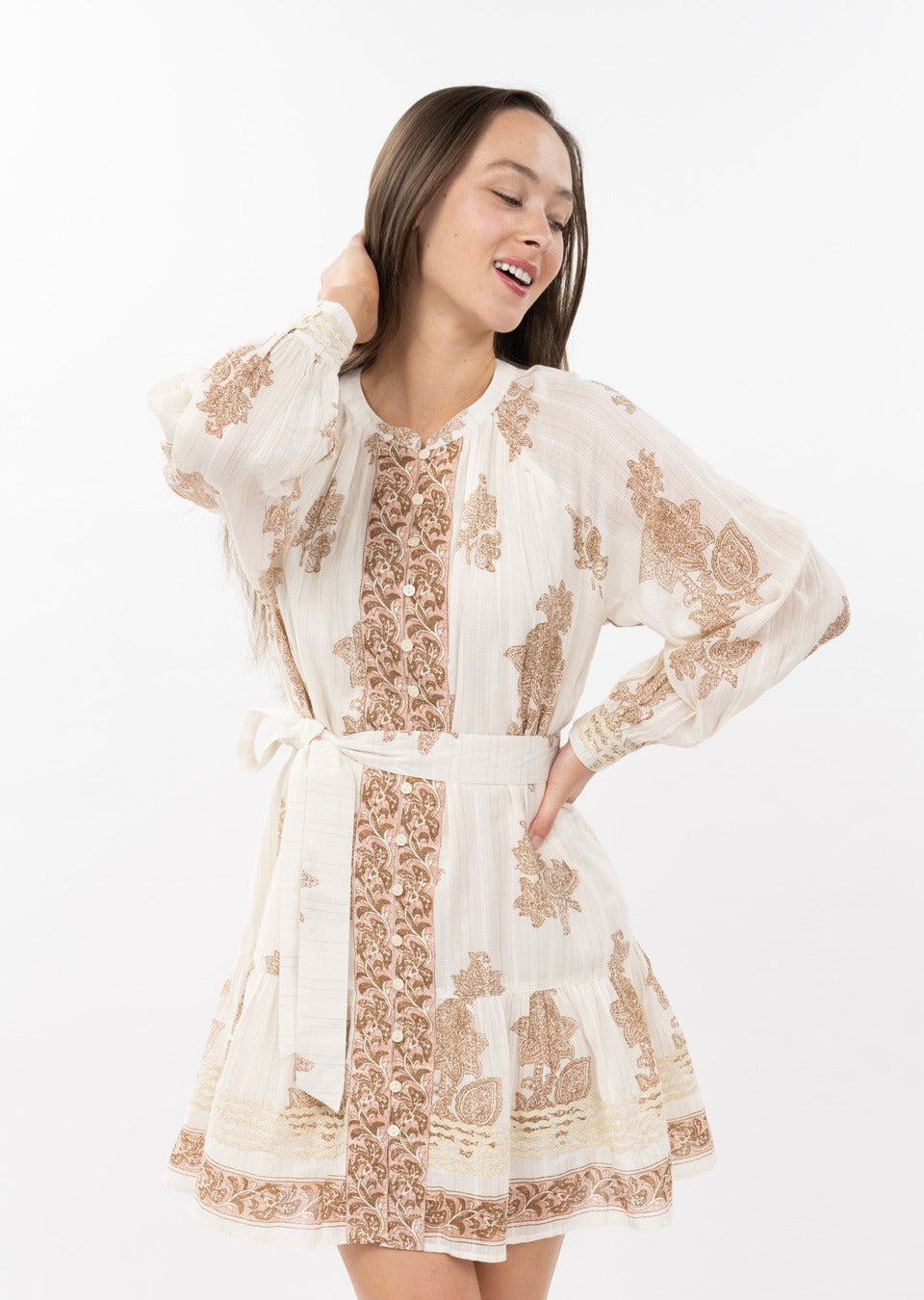 Metallic Trim Paisley Dress Dresses Uncle Frank