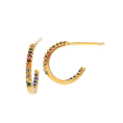 Small Rainbow Huggie EARRINGS Tai Jewelry Default Title