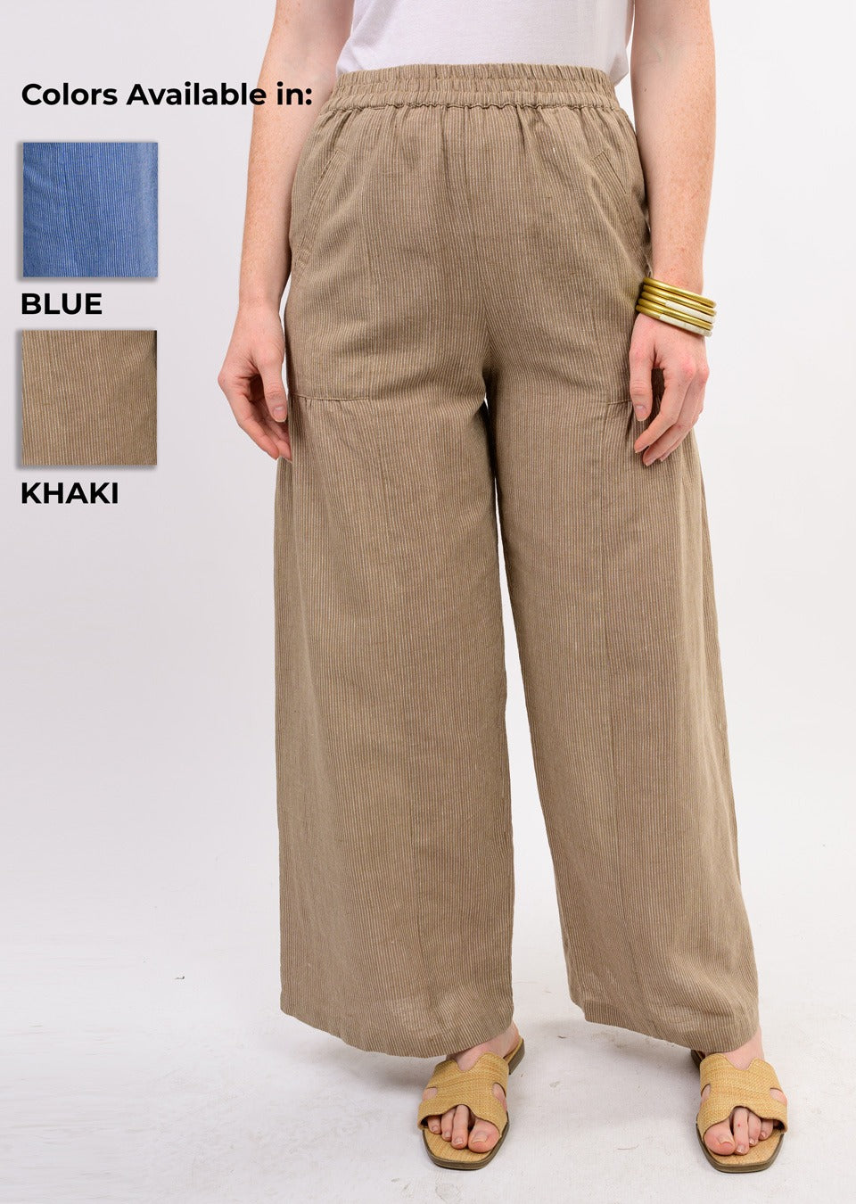 Blue Striped Wide Leg Pant PANTS Ivy Jane S