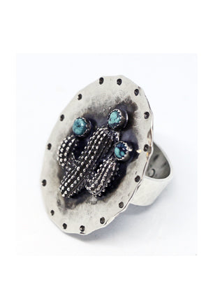 Cactus Ring with Turquoise Rings Richard Schmidt 5.5