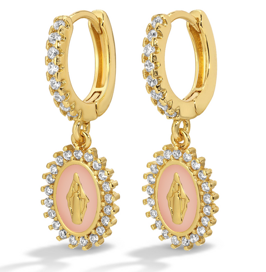 Lady Lourdes Huggies - Baby Pink EARRINGS JOY DRAVECKY