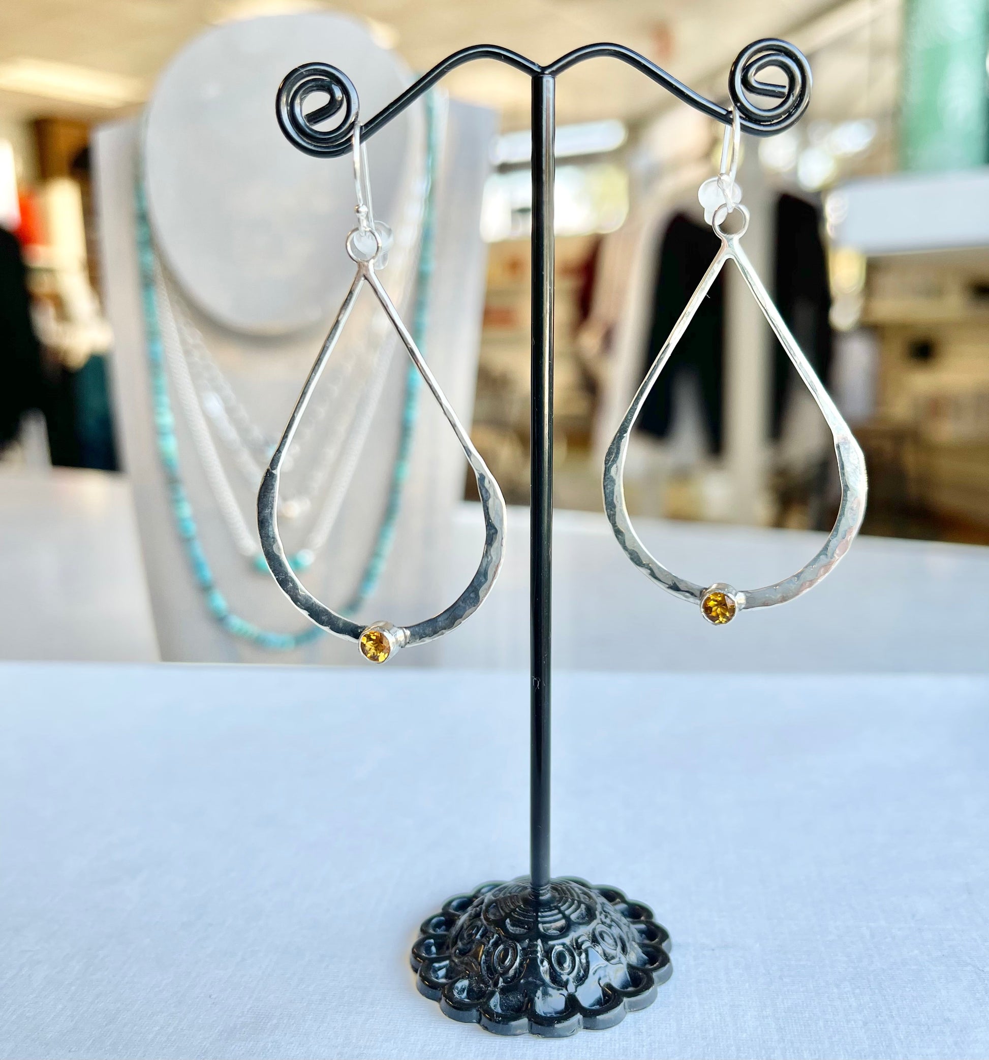 Teardrop Sterling Silver & Citrine Earrings Earrings Richard Schmidt Default Title