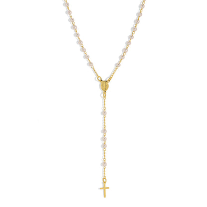 Pearl Rosary w Virgin Mary NECKLACES JOY DRAVECKY Default Title