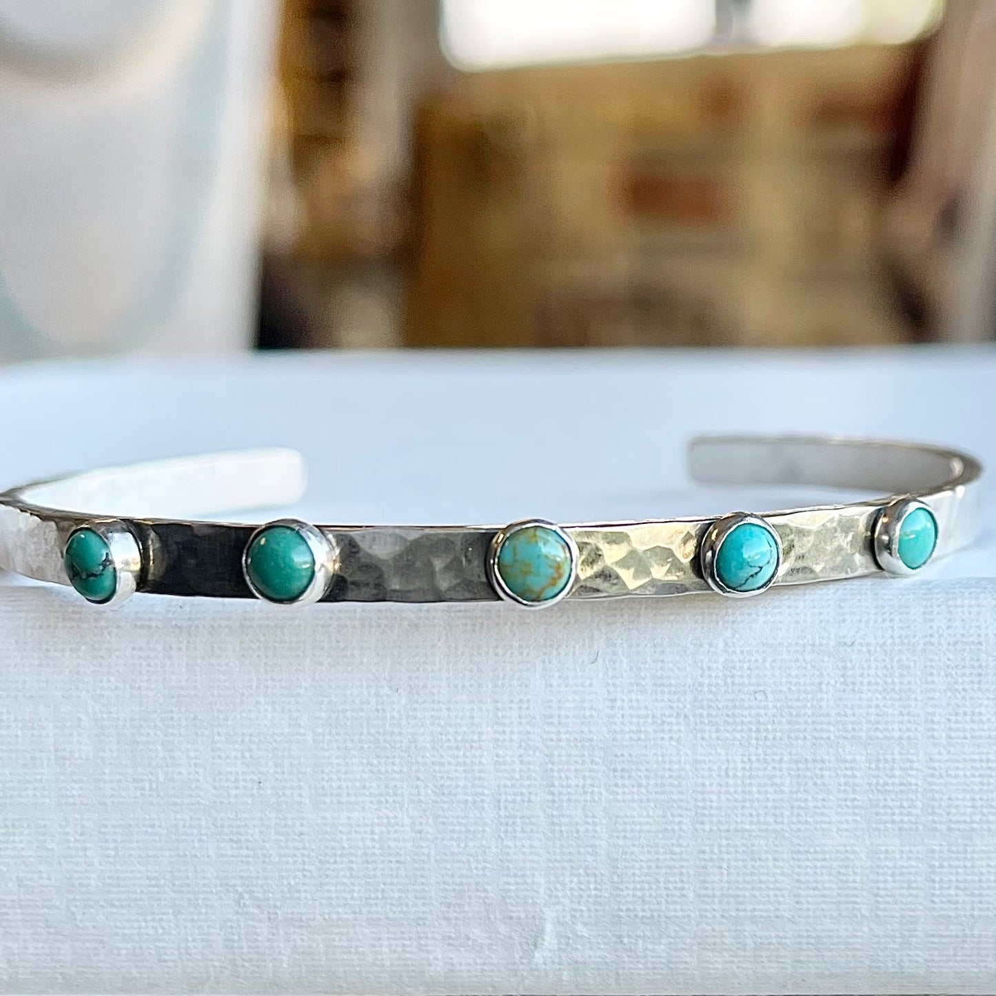 4MM 5 STONE CUFF - TURQUOISE Bracelet Richard Schmidt Default Title