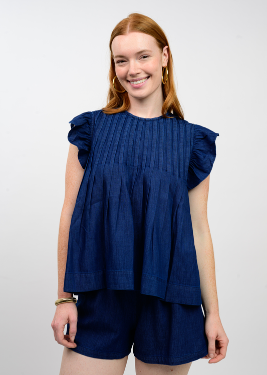 Tucked Denim Top TOP Ivy Jane