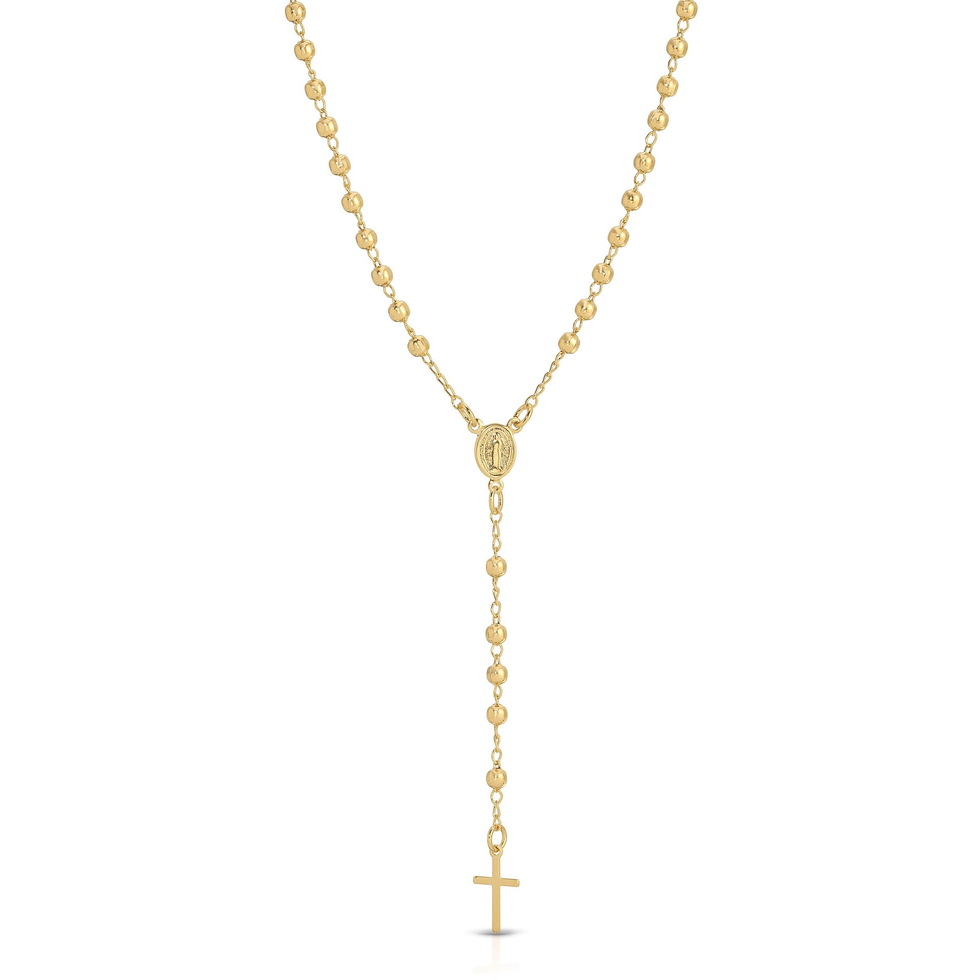 Gold Rosary w Virgin Mary NECKLACES JOY DRAVECKY Default Title