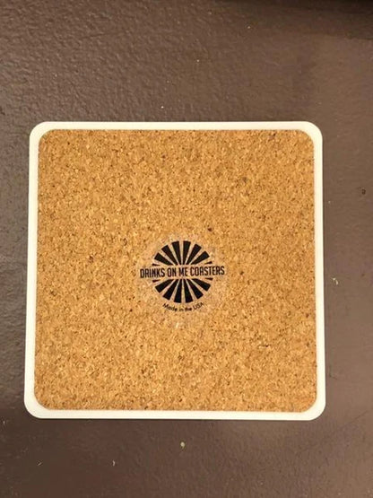 Drinks On Me Coaster - Christmas Bottle Coasters Drinks On Me   