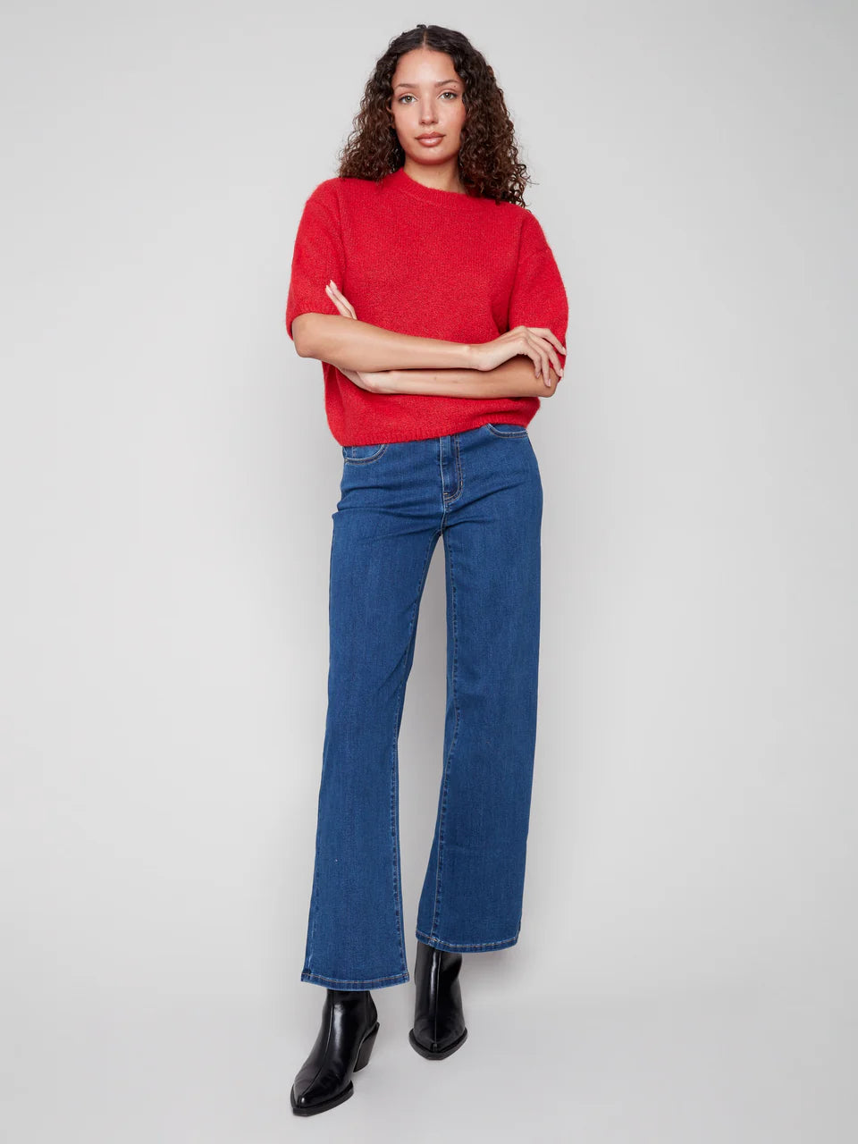 V12 レディースSTAR ELBOW RG KNIT Balloon Elbow Sleeve Knit Sweater - Crimson – Trends