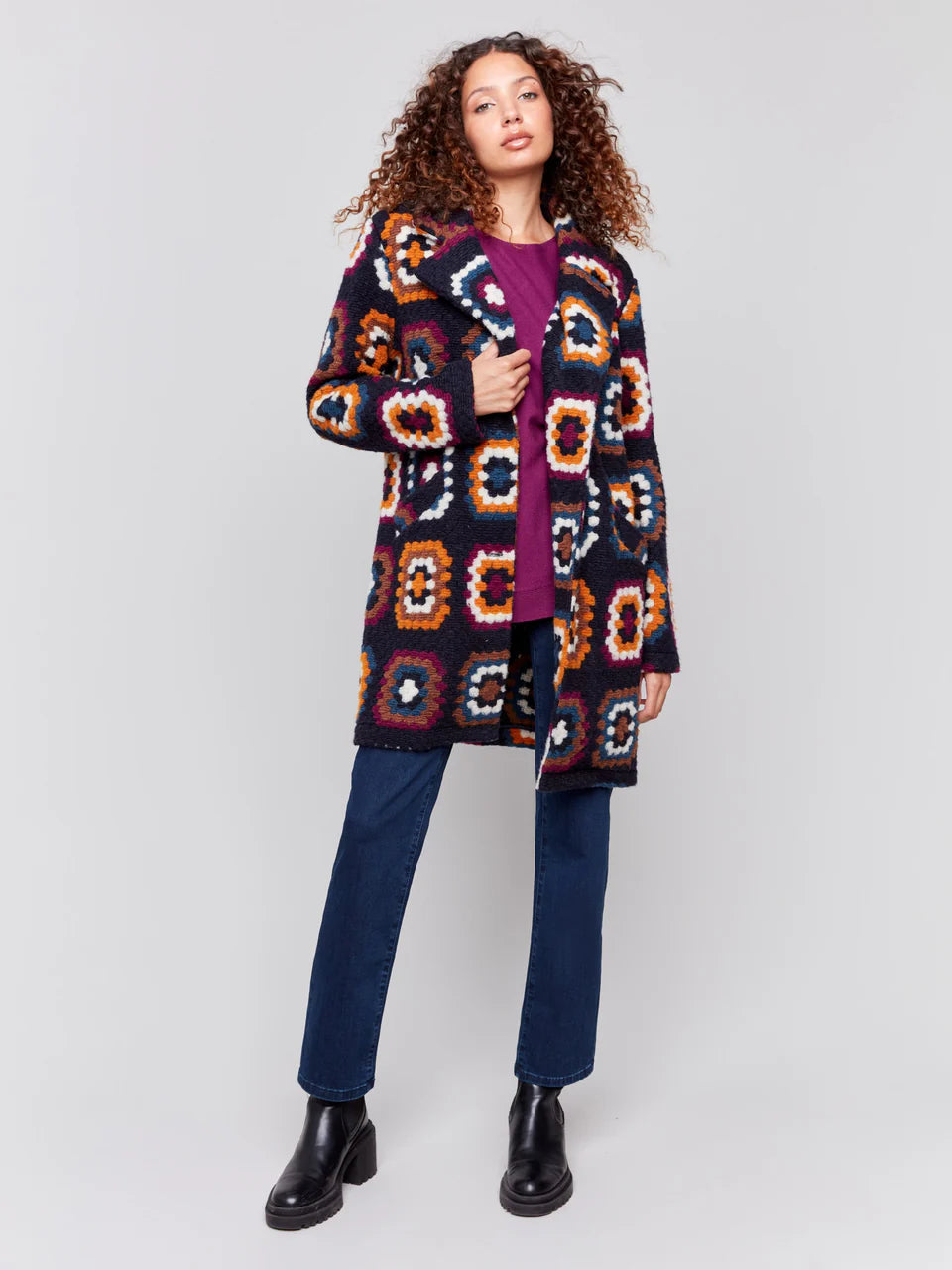 Crochet Pattern Coat - Navy CARDYORJKT Charlie B   