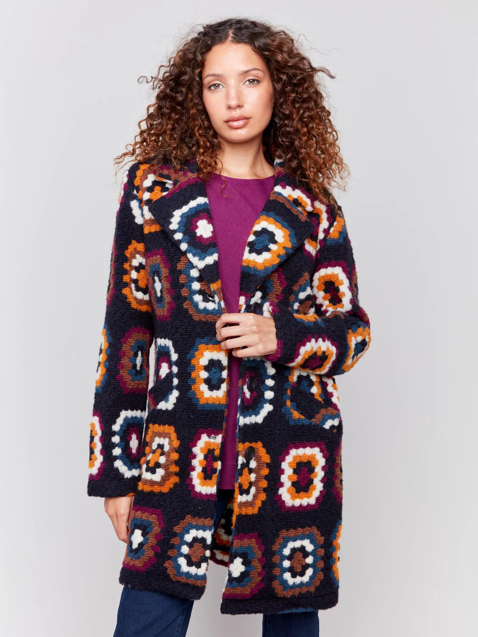 Crochet Pattern Coat - Navy CARDYORJKT Charlie B   