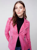 Vintage Faux Leather Perfecto Jacket - Orchid