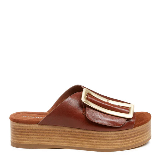 Dover Wild Veg Leather Platform Sandals - Cider shoes Kelsi Dagger   