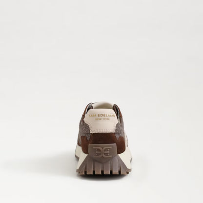 Langley Lace Up Sneakers - Brown Houndstooth Suede SHOES Sam Edelman
