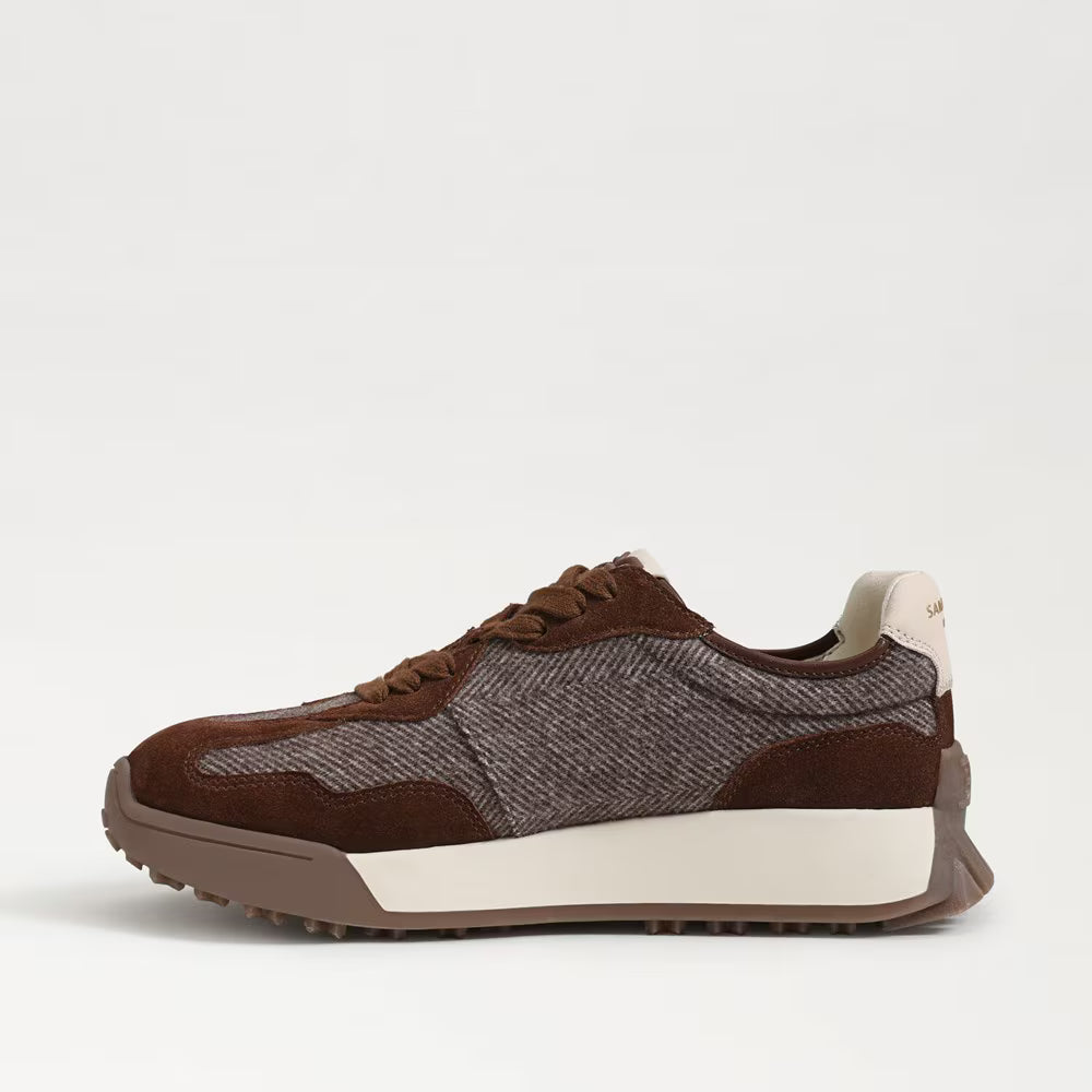 Langley Lace Up Sneakers - Brown Houndstooth Suede SHOES Sam Edelman