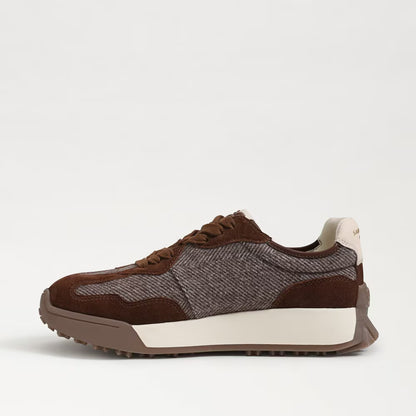 Langley Lace Up Sneakers - Brown Houndstooth Suede SHOES Sam Edelman