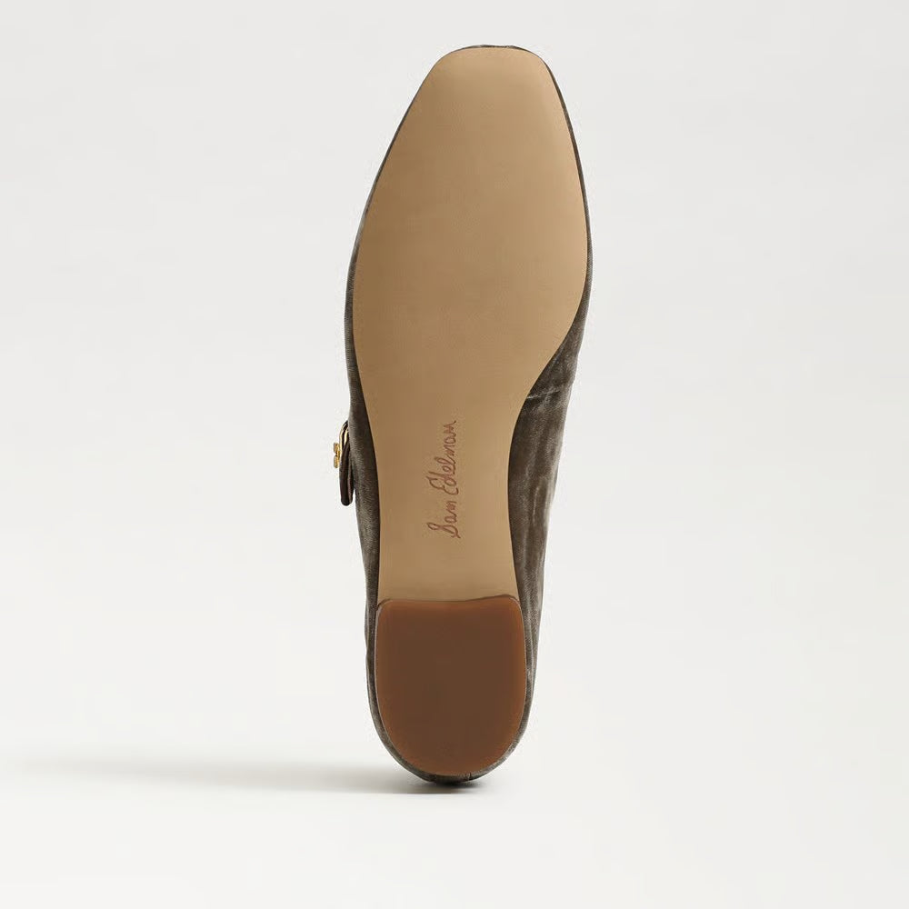 Michaela Mary Jane Flats - Dark Silver Sage Velvet SHOES Sam Edelman