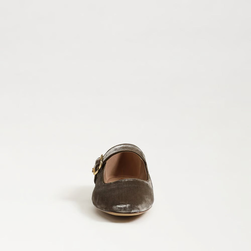 Michaela Mary Jane Flats - Dark Silver Sage Velvet SHOES Sam Edelman