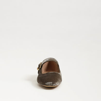 Michaela Mary Jane Flats - Dark Silver Sage Velvet SHOES Sam Edelman