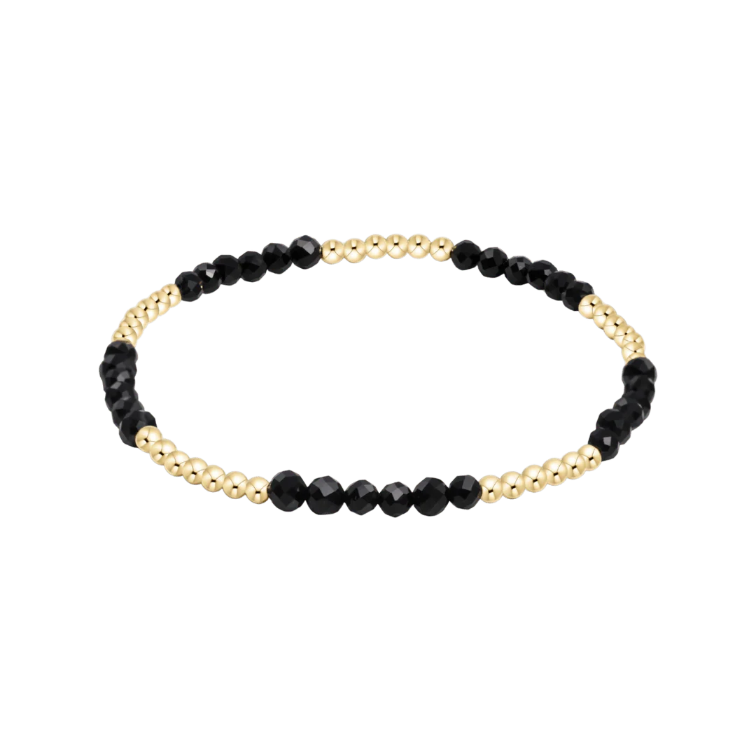 Blissful Pattern 2.5mm Bead Bracelet - Faceted Onyx BRACELETS ENEWTON