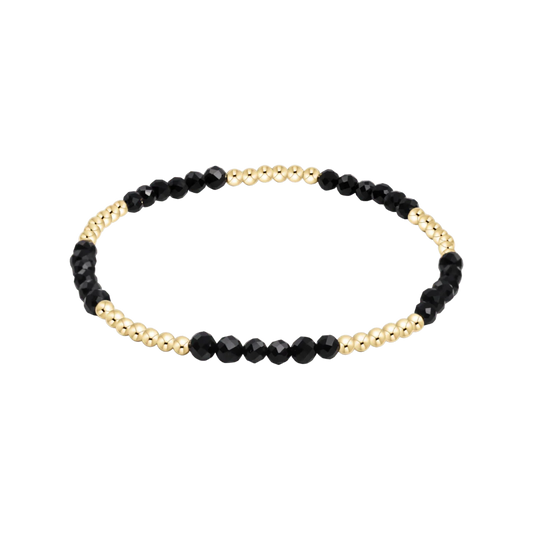 Blissful Pattern 2.5mm Bead Bracelet - Faceted Onyx BRACELETS ENEWTON