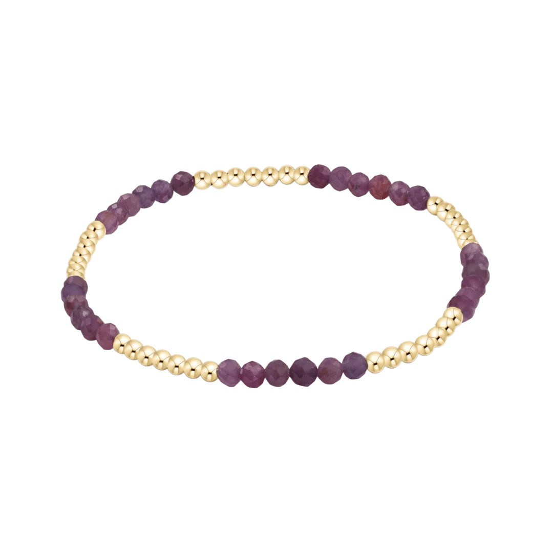 Blissful Pattern 2.5mm Bead Bracelet - Ruby BRACELETS ENEWTON