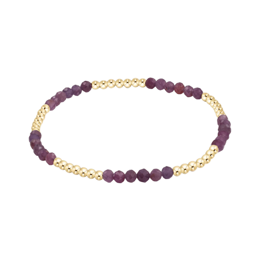 Blissful Pattern 2.5mm Bead Bracelet - Ruby BRACELETS ENEWTON