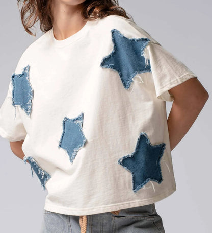 Denim Star Oversized Tee TOP TREND:NOTES