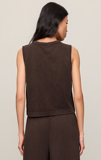 Sloane Jersey Muscle Tank - Dark Chocolate