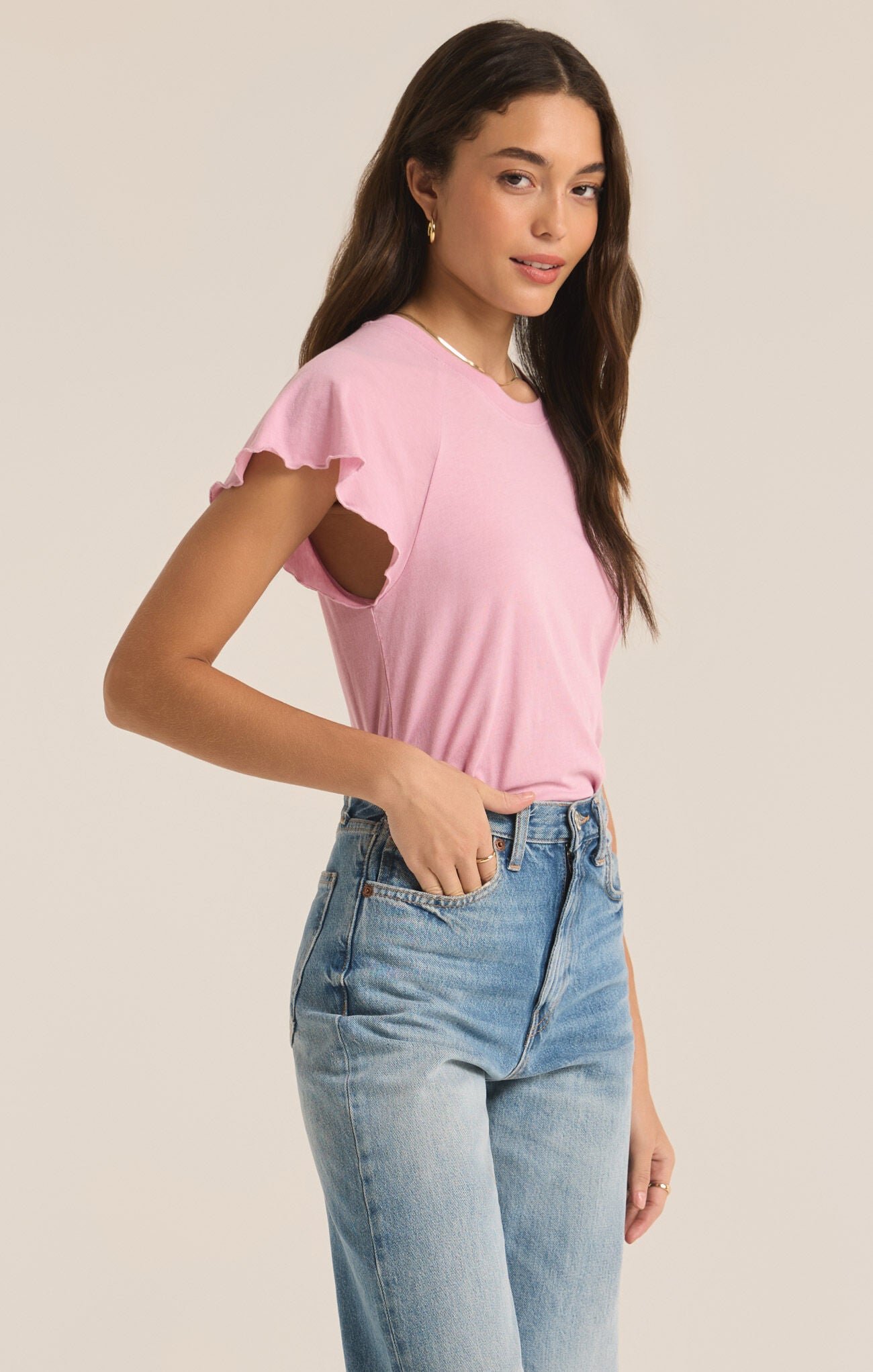 Abby Flutter Tee - Sunset Mauve T-Shirts Z-Supply   