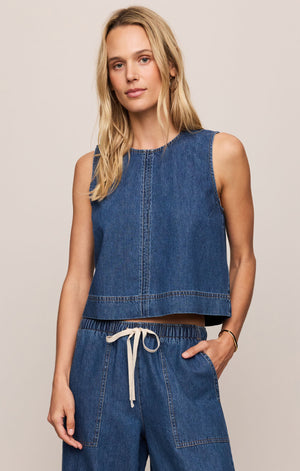 Sun Seeker Denim Cropped Tank TOP Z Supply