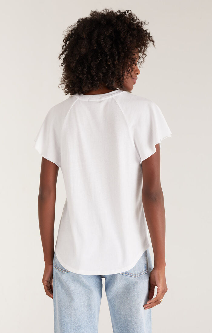Abby Flutter Tee - White T-Shirts Z-Supply   