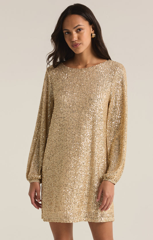 Andromeda Sequin Mini Dress - Champagne (PRE-ORDER) Mini Dresses Z-Supply   