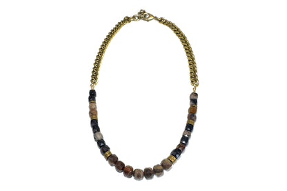 Petrified Wood and Tourmaline Necklace NECKLACES Rachel Nathan