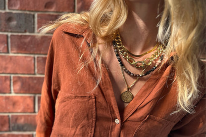 Petrified Wood and Tourmaline Necklace NECKLACES Rachel Nathan