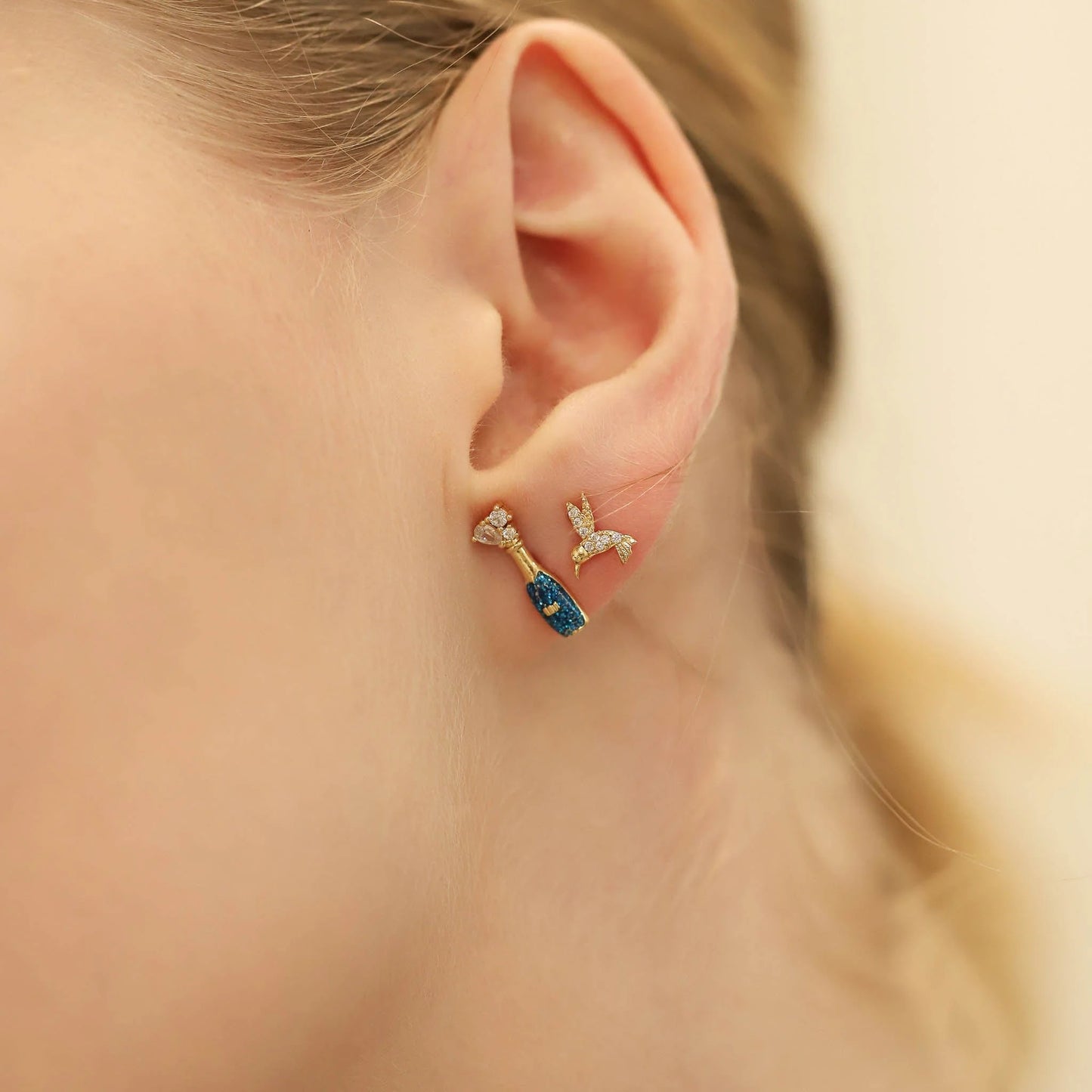Champagne Bottle Studs Earrings Tai Jewelry
