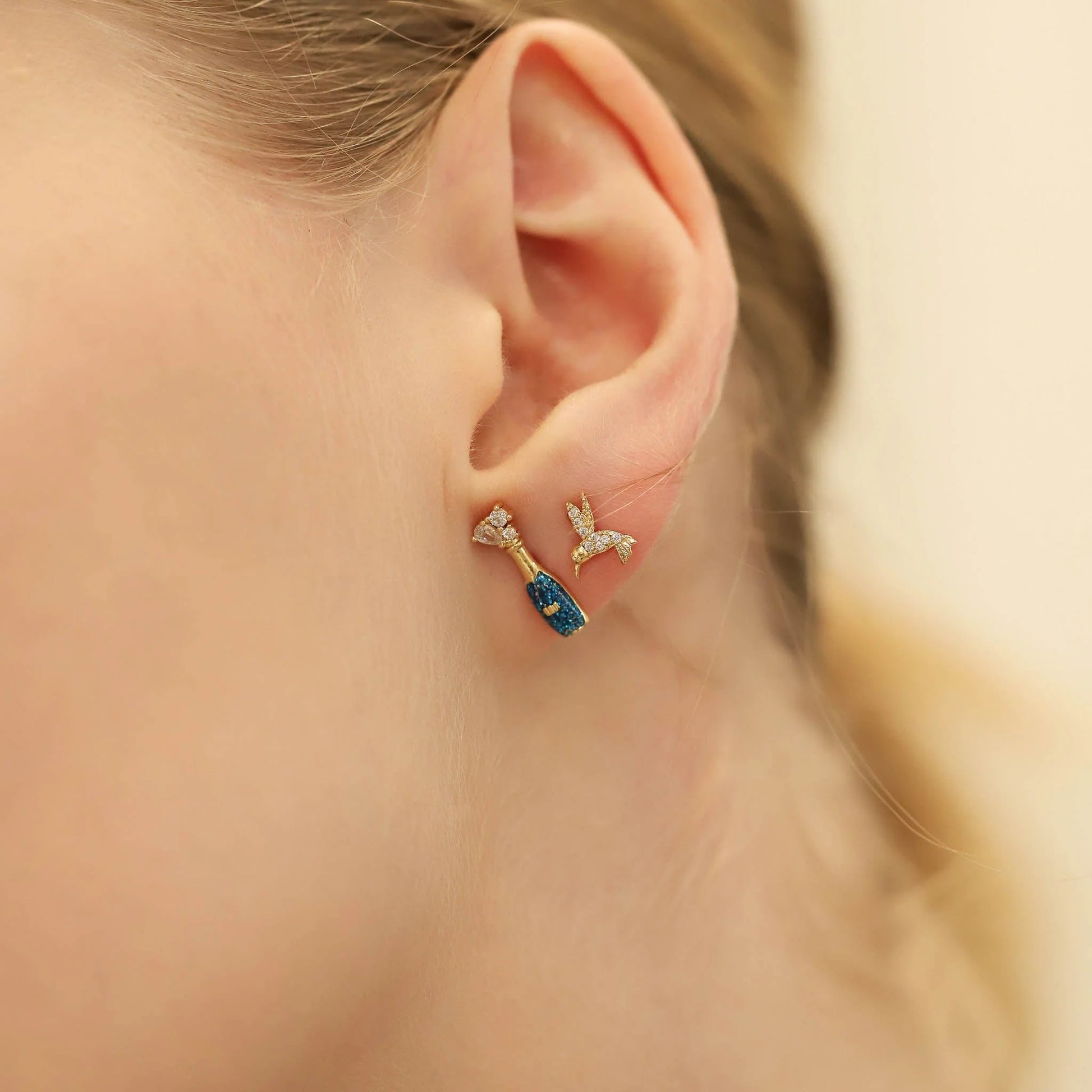 Champagne Bottle Studs Earrings Tai Jewelry