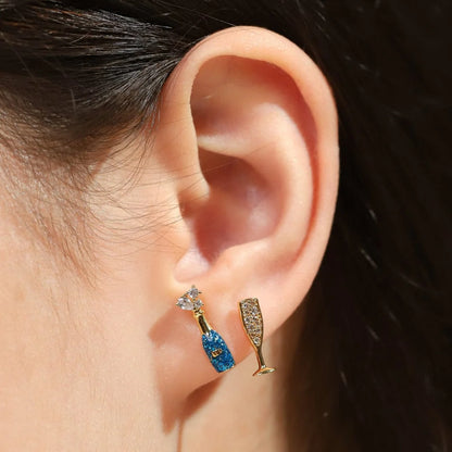 Champagne Bottle Studs Earrings Tai Jewelry