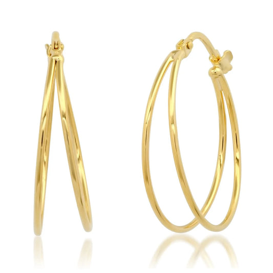 Gold Split Hoop Earrings Tai Jewelry