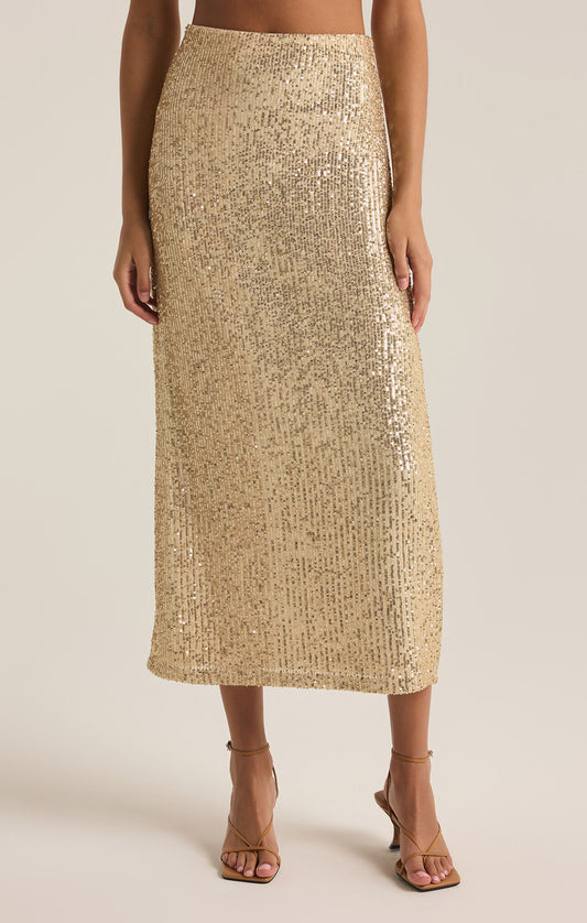 Saturn Sequin Skirt - Champagne (PRE-ORDER) SKIRTS Z Supply   