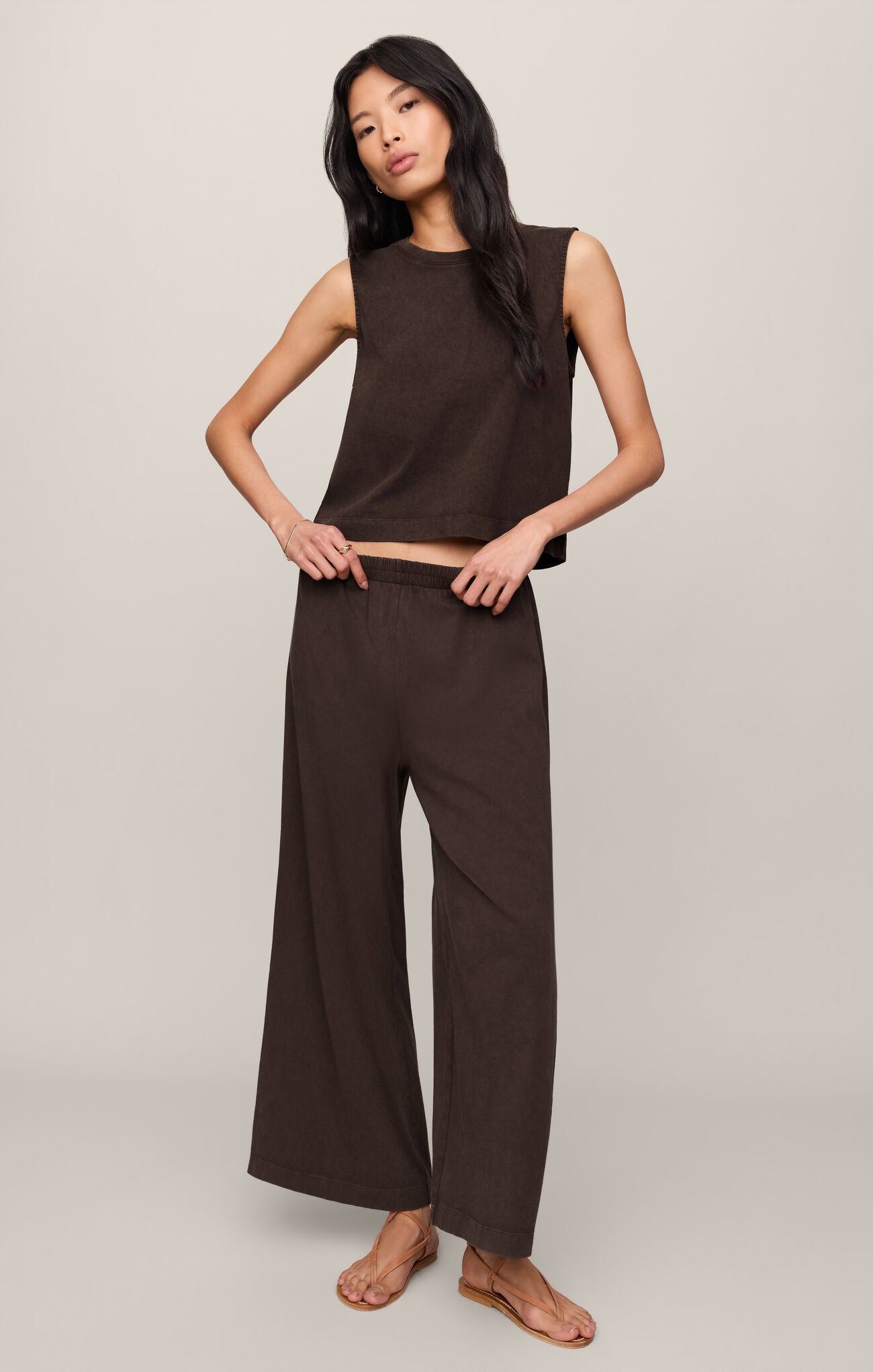 Scout Jersey Crop Flare Pant - Dark Chocolate