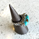 African Zigzag Ring with Stone