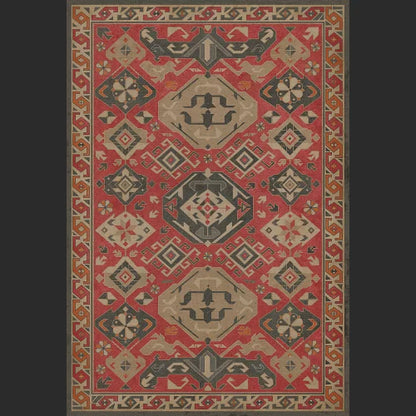 Vinyl Floor Mat - Williamsburg/Traditional/All Spice Rectangle spicher and co Rectangle: 38x56  