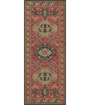 Vinyl Floor Mat - Williamsburg/Traditional/All Spice Rectangle spicher and co Runner: 36x90  