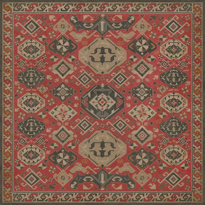 Vinyl Floor Mat - Williamsburg/Traditional/All Spice Rectangle spicher and co Square: 60x60  