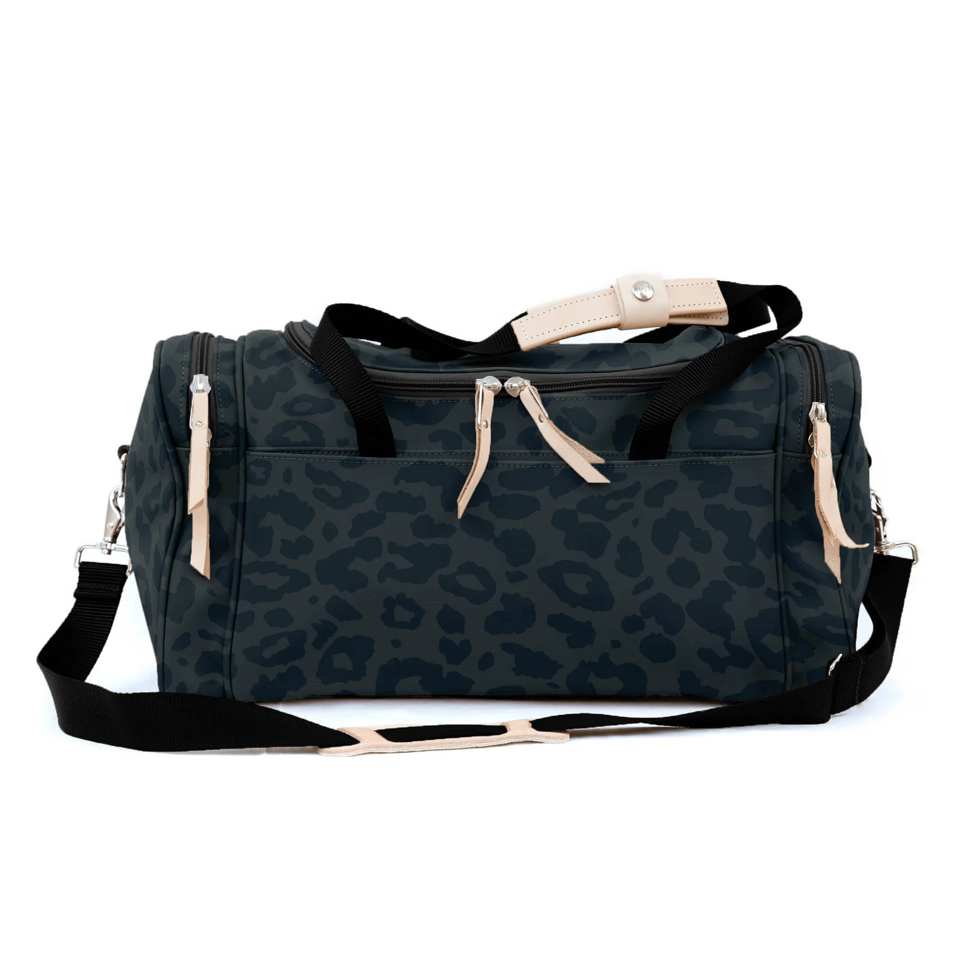 Small Square Duffel (Order in any color!) Duffel Bags Jon Hart Dark Leopard Coated Canvas  